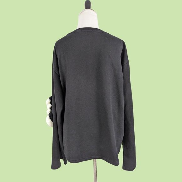 ZARA TRAFALUC WOMEN'S SWEATER L BLACK Rosette FLORAL Floral - Picture 2 of 6